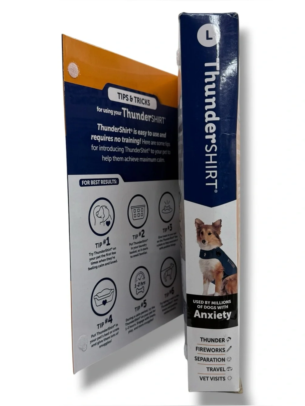 ThunderShirt Dog Anxiety Relief‎ Calming Wrap Large Heather Gray Loud Noises